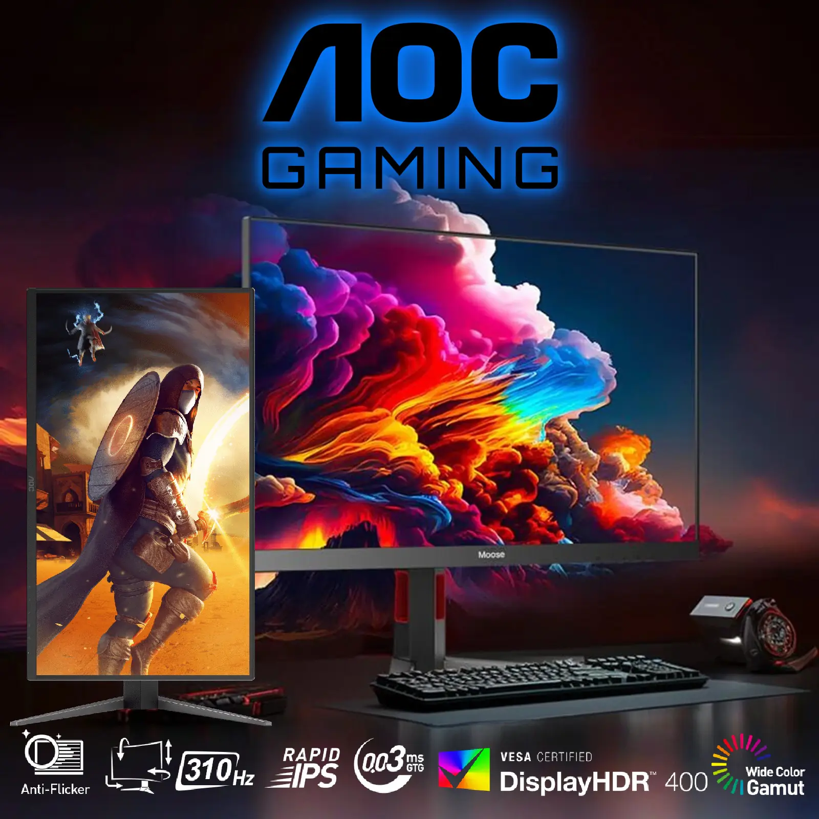 AOC-25G4S AOC 25 inch 310Hz IPS Gaming Monitor HDR400 AOC Gaming 25G4S 24.5" 310Hz IPS Monitor with 0.3ms MPRT