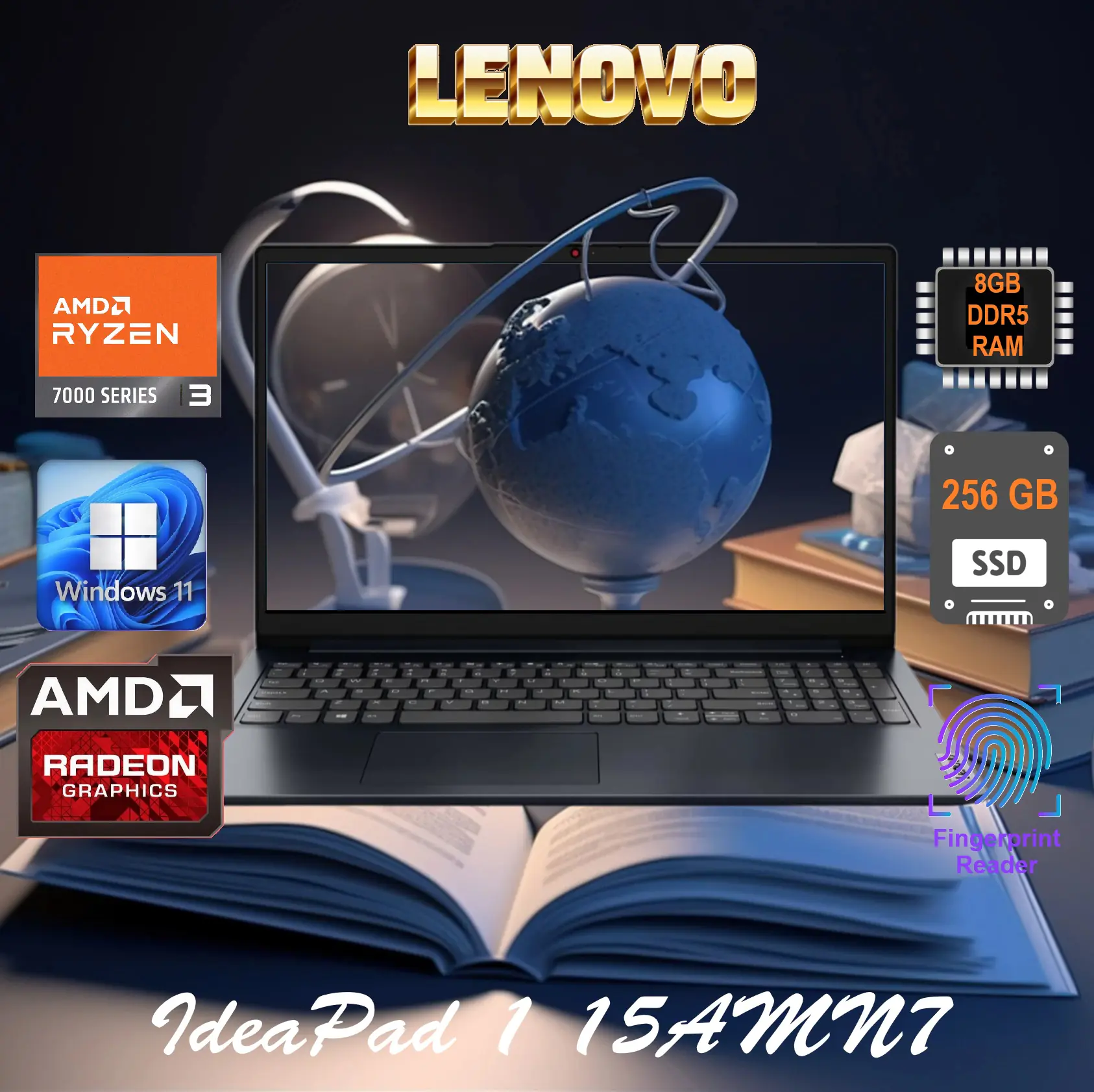 IdeaPad Ryzen 3 8GB DDR5 RAM 256 NVMe SSD 82VGX011US LENOVO IdeaPad 8GB DDR5 RAM 256 NVMe SSD LENOVO IdeaPad 1 15AMN7 AMD Ryzen 3 7320U