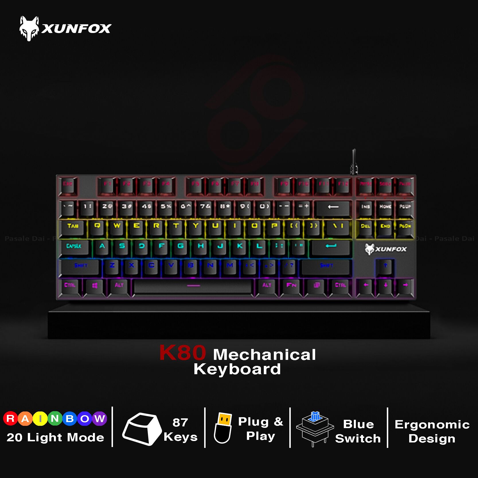 XUNFOX K80 Mechanical Gaming Keyboard
