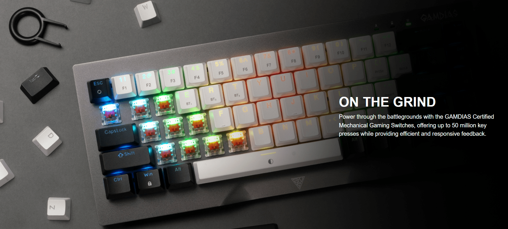 HERMES-M4-HYBRID HERMES HYBRID MECHANICAL GAMING KEYBOARD GAMDIAS HERMES M4 HYBRID 60% MECHANICAL GAMING KEYBOARD WITH RED SWITCH